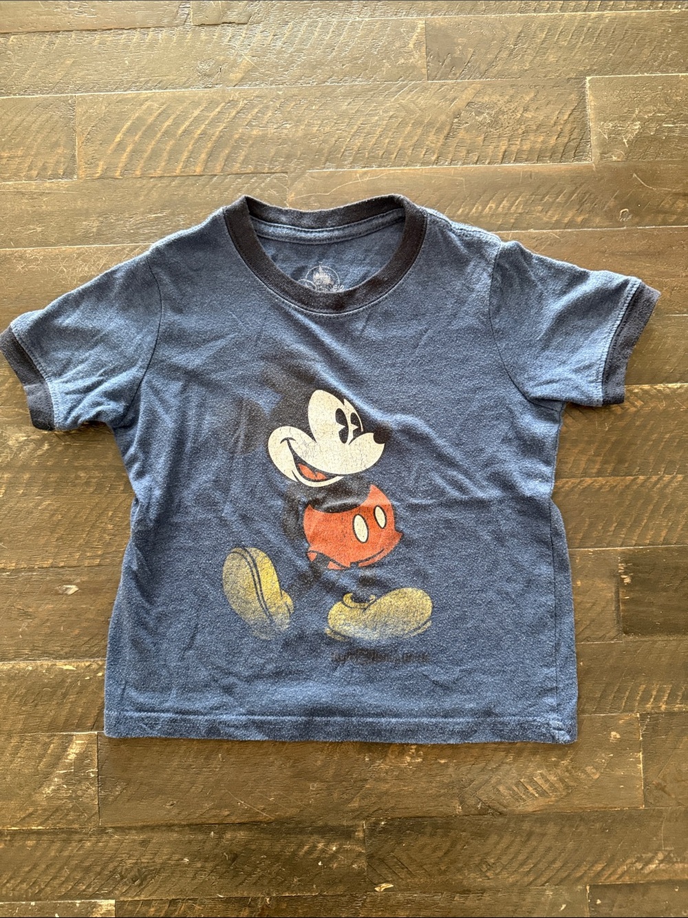 Disney Boys XXS Mickey Mouse Heather Blue Ringer Tee - [ML982]